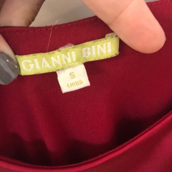 Burgundy one shoulder party dress - Picture 2 of 3